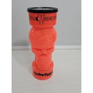 Cedar Point Halloweekends Orange Skull Plastic‎ Cup - NO Straw